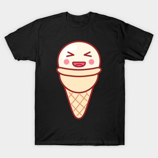 Laughing Ice Cream Emoji Minimal T-Shirt by lightsonfire